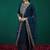 Floral embroidered regular thread work liva kurta with trousers & dupatta