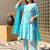 Floral printed empire mirror work cotton a-line kurta with trousers & dupatta