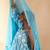Floral printed empire mirror work cotton a-line kurta with trousers & dupatta