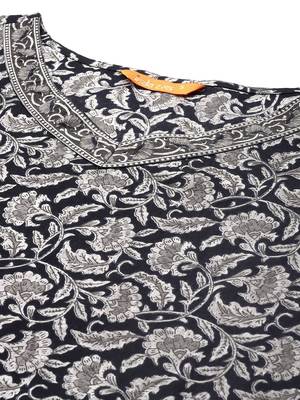 Women ethnic motifs printed regular pure cotton kurta with trousers & with dupatta 2