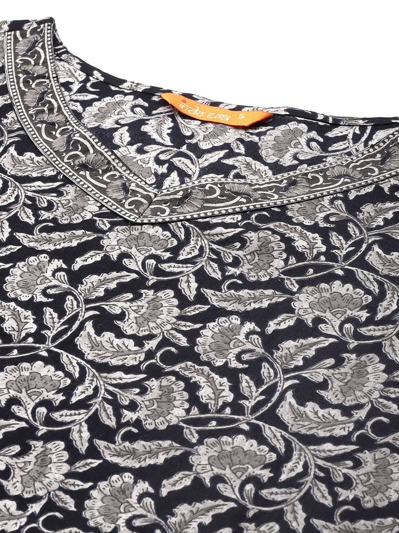 Women ethnic motifs printed regular pure cotton kurta with trousers & with dupatta