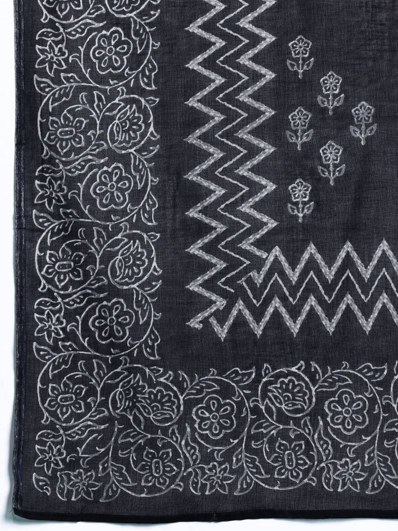 Women ethnic motifs printed regular pure cotton kurta with trousers & with dupatta