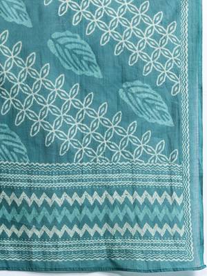 Women printed cotton kurta with trousers & with dupatta 4