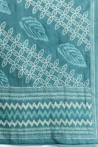 Women printed regular pure cotton kurta with trousers & with dupatta