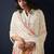 Floral printed beads and stones linen straight kurta with trousers & dupatta