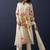 Floral printed beads and stones linen straight kurta with trousers & dupatta