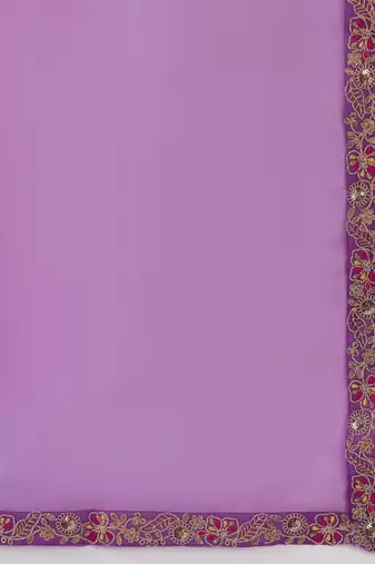 Floral embroidered v-neck liva kurta with trousers & dupatta