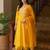 Floral embroidered empire liva a-line kurta with palazzo & dupatta