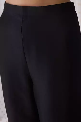 Ethnic motifs embroidered v-neck thread work kurta with trousers & dupatta