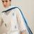 Ethnic motifs embroidered thread work pure cotton kurta with trousers & dupatta
