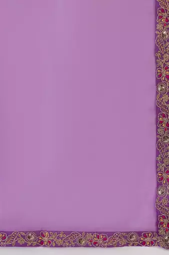 Floral embroidered pleated zari liva anarkali kurta with trousers & dupatta