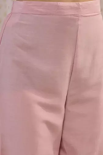Pink ethnic motifs embroidered gotta patti kurta with trousers & dupatta