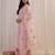 Pink ethnic motifs embroidered gotta patti kurta with trousers & dupatta