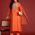 Paisley yoke design zari liva kurta with trousers & dupatta