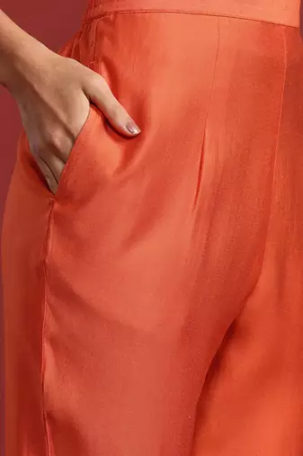 Paisley yoke design zari liva kurta with trousers & dupatta