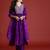 Floral embroidered pleated aari work liva kurta with trousers & dupatta