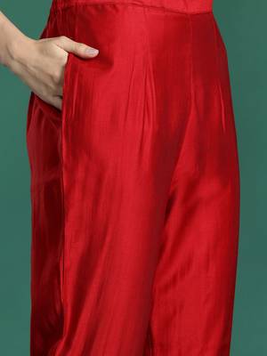 Ethnic motifs embroidered sequinned liva kurta with trousers & dupatta 4