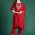 Ethnic motifs embroidered regular sequinned liva kurta with trousers & dupatta