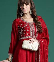 Ethnic motifs embroidered empire kurta with trousers & dupatta