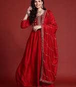 Ethnic motifs embroidered empire kurta with trousers & dupatta