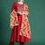 Yoke design pleated sequinned liva kurta with trousers & dupatta