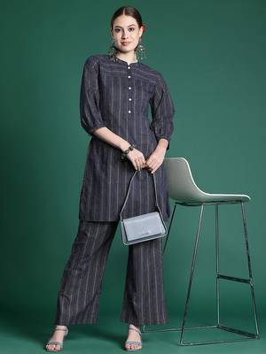 Printed cotton kurta with palazzos 1