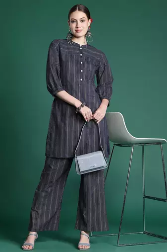 Printed regular pure cotton kurta with palazzos