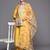 Floral yoke design regular sequinned liva kurta with trousers & dupatta
