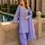 Lavender crape readymade kurti set with beads sequence work