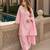 Peach crape readymade kurti set with beads sequence work