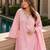 Peach crape readymade kurti set with beads sequence work