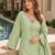 Green crape readymade kurti set with beads sequence work