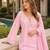 Baby pink crape readymade kurti set with beads sequence work