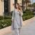Grey crape readymade kurti set with beads sequence work