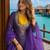 Purple roman shimmer readymade kurti set with handwork & moti work