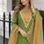 Parrot-green roman shimmer readymade kurti set with designer handwork