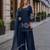Navy-blue crape readymade salwar suit with embroidery work