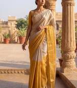 Woven design tissue kasavu saree