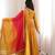 Yellow designer roman silk gown with dupatta