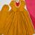 Yellow designer roman silk gown with dupatta
