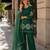 D green crepe stitched suit with sequence embroidery work