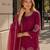 Maroon crepe stitched suit with sequence embroidery work