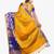 Mustard & blue ethnic motifs zari art silk half and half kasavu saree