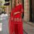Red crepe stitched suit with sequence embroidery work