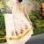 Floral embroidered zari pure cotton kasavu saree