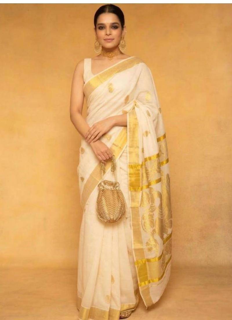 Kasavu jacquard pure cotton sarees