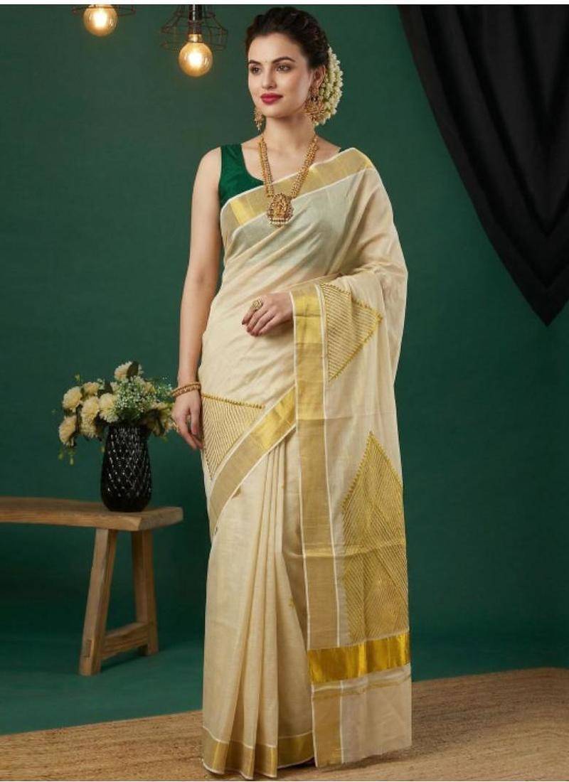 Tissue kasavu saree