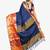 Navy blue & orange ethnic motifs zari art silk kasavu saree