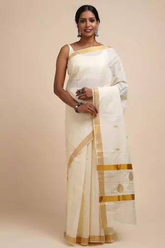 Zari cotton kasavu saree