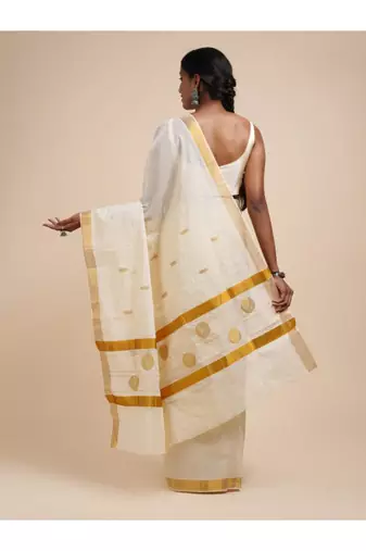 Zari cotton kasavu saree